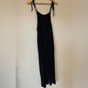 Black linen romper